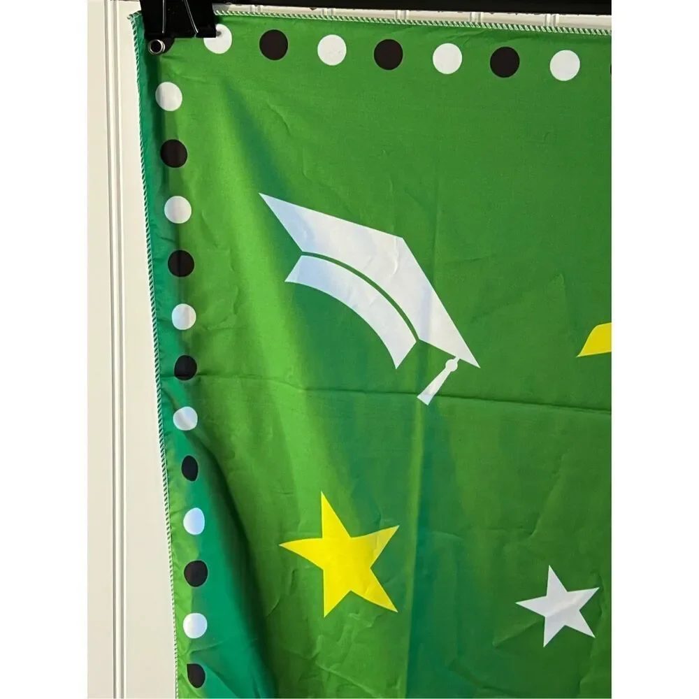 Congratulations Graduate Decorations Party Backdrop Large Banner Green 70X43